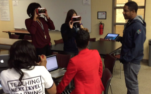 Jacob from Google helping NTA's teachers navigate through Expeditions.